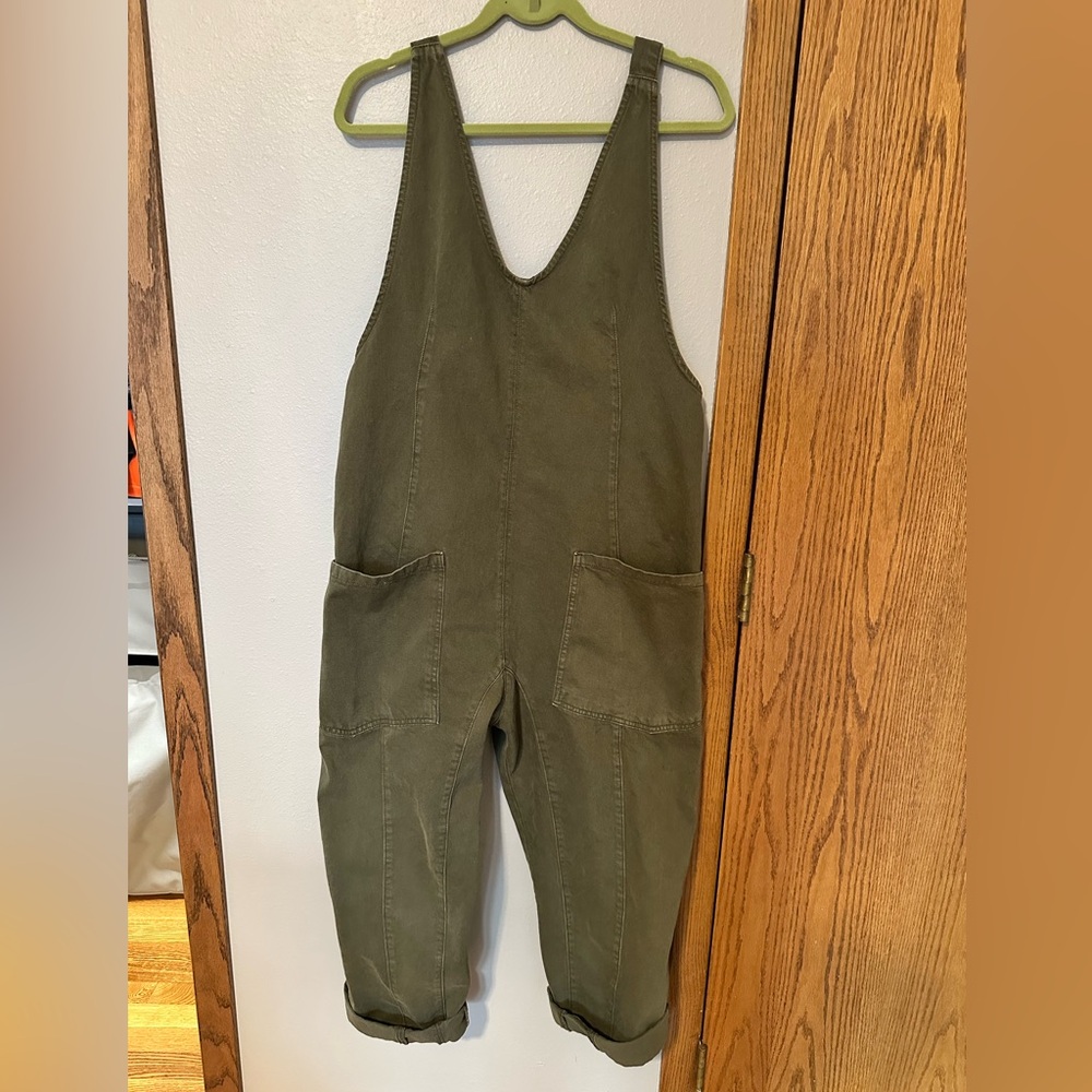 We The Free Olive Green Utility Jumpsuit Romper
